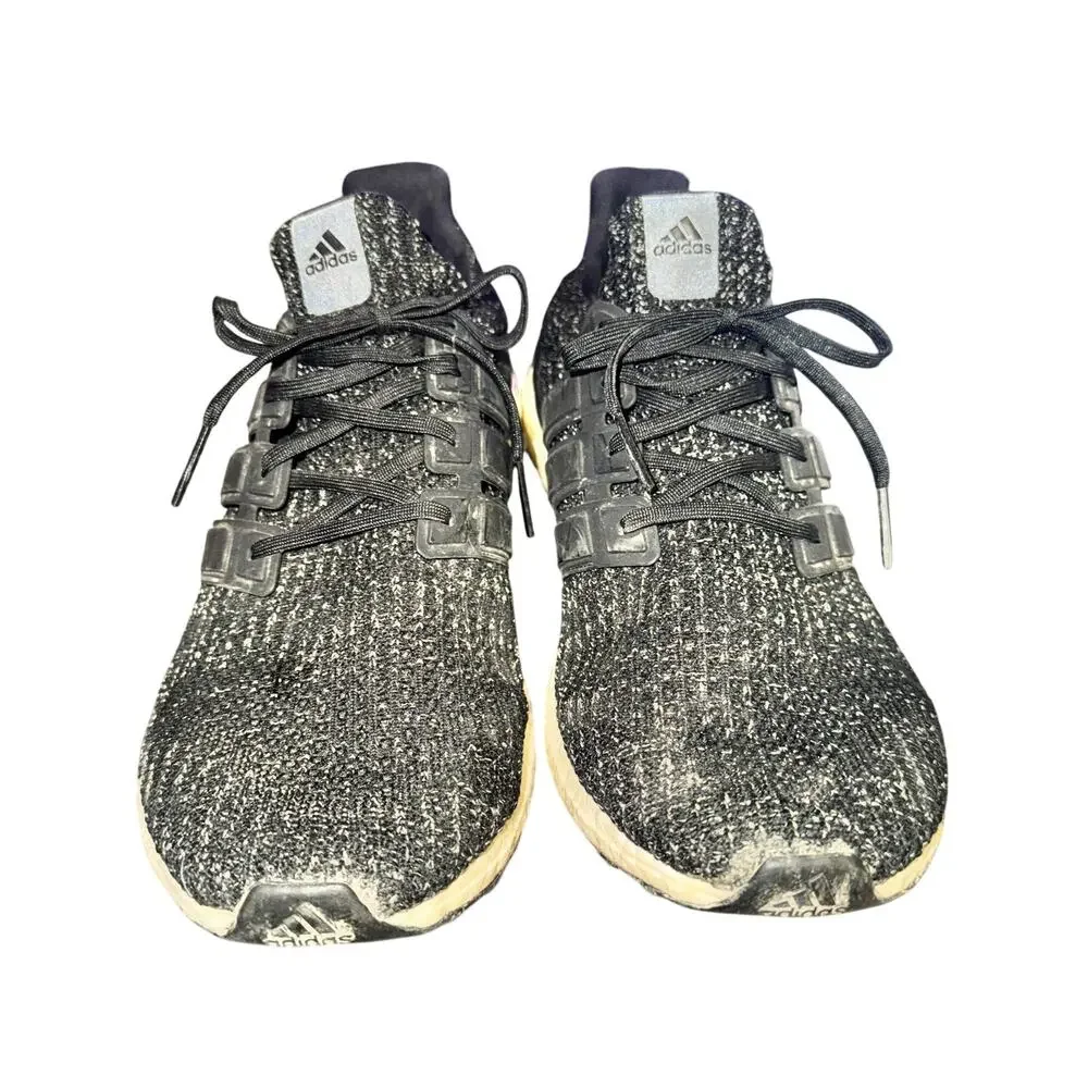 Adidas Ultra Boost 4.0 Sneakers Men's Size 14 Black White Speckle Knit Shoes
